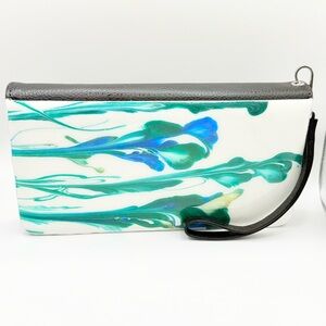 Elegant Blue and Green Wristlet Clutch